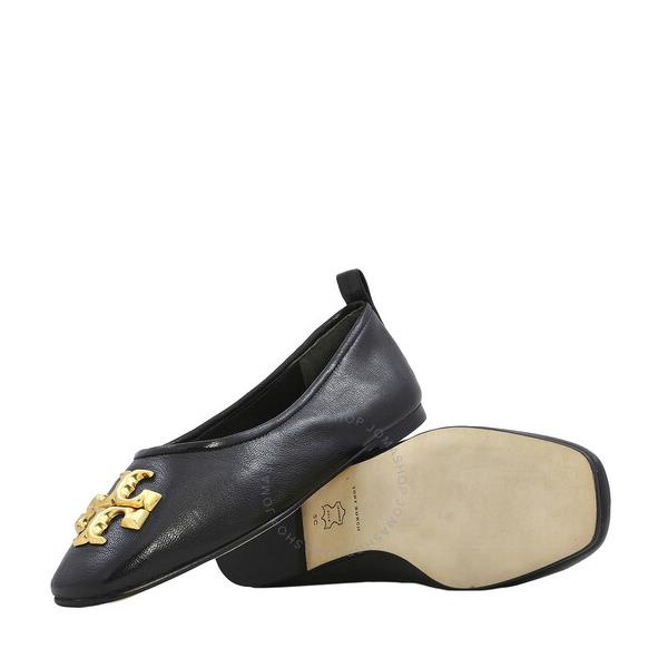토리버치 Tory Burch Ladies Perfect Black Leather Eleanor Ballet Flats 143838-006