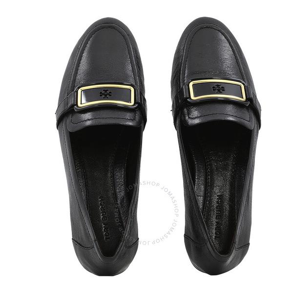 토리버치 Tory Burch Ladies Perfect Black Tory Georgia Leather Loafers 141268-006
