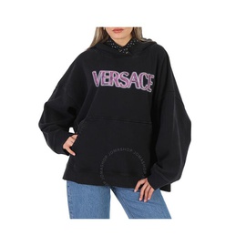 베르사체 Versace Logo Print Studded Fleece Hoodie 1008170-1A06531-2B110