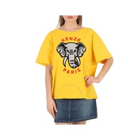 Kenzo Ladies Golden Yellow Elephant Relax T-Shirt FD52TS0024SO.40