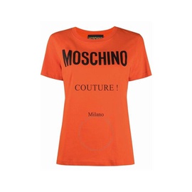 모스키노 Moschino Orange Cotton Logo Print T-Shirt A0712-5541-4041