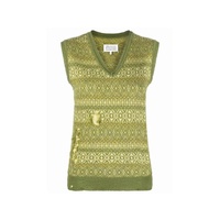 메종마르지엘라 Maison Margiela Green Distressed Fair Isle Knitted Sweater Vest S51HA1178S18004003F