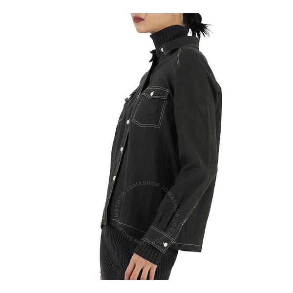  아페쎄 A.P.C. Ladies Military Khaki Jessie Long Sleeve Linen Shirt LIAED-F12506