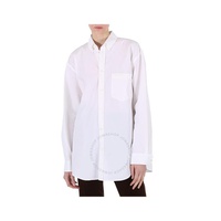 발렌시아가 Balenciaga White Button-Down Large Fit Cotton Shirt 690341 TYB18 9000