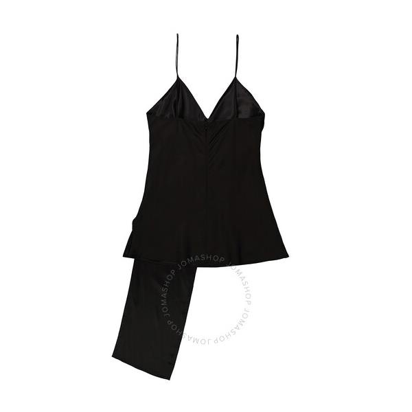 버버리 버버리 Burberry Ladies Arla Black Asymmetrical Silk Top 8041124