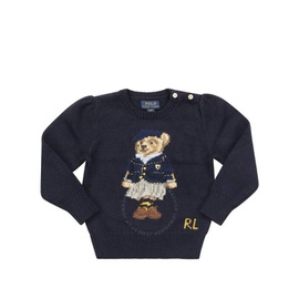 폴로 랄프 로렌 Polo Ralph Lauren Girls Navy Cotton-Blend Polo Bear Intarsia Jumper 312877332001