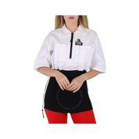버버리 Burberry Ladies Optic White Knitted Panel Short-Sleeved Shirt 4564507