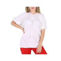 버버리 Burberry Ladies White Ruth T-Shirt With Cut Out Sides 8030336