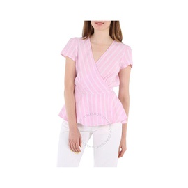 폴로 랄프 로렌 Polo Ralph Lauren Ladies Striped Linen Wrap Blouse 211792732002