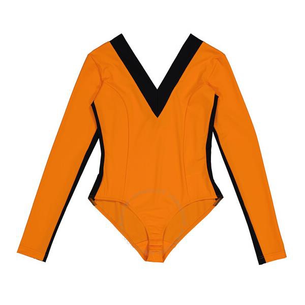 버버리 버버리 Burberry Bright Orange V-neck Bodysuit 4560597