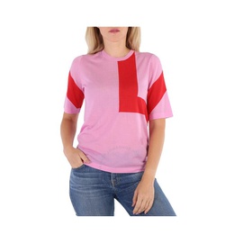 버버리 Burberry Ladies Primrose Pink Graphic Mirar Knit Top 8047157