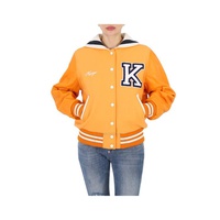Kenzo Ladies Apricot Varsity Wool And Leather Jacket FD52BL1609ON.36