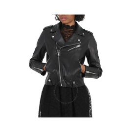 Coach Ladies Black Moto Zipper Biker Jacket Leather 6940 BLK