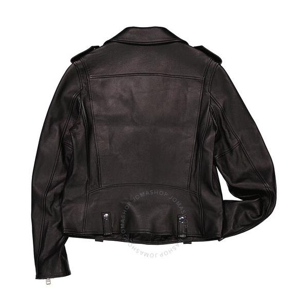 코치 Coach Ladies Black Moto Zipper Biker Jacket Leather 6940 BLK