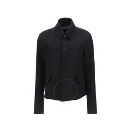 발렌시아가 Balenciaga Black Deconstructed Wool Barathea Jacket 680959 TLT17 1000