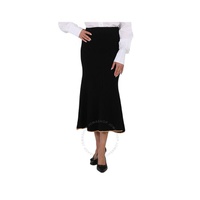 몽클레어 Moncler Ladies Black Gonna Tricot Knitted Cotton Skirt H10949H00001-M1728-999