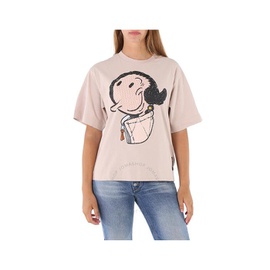 몽클레어 Moncler Ladies Medium Beige Olivia Oyl Graphic Print T-Shirt H10948C00003-M1808-20L