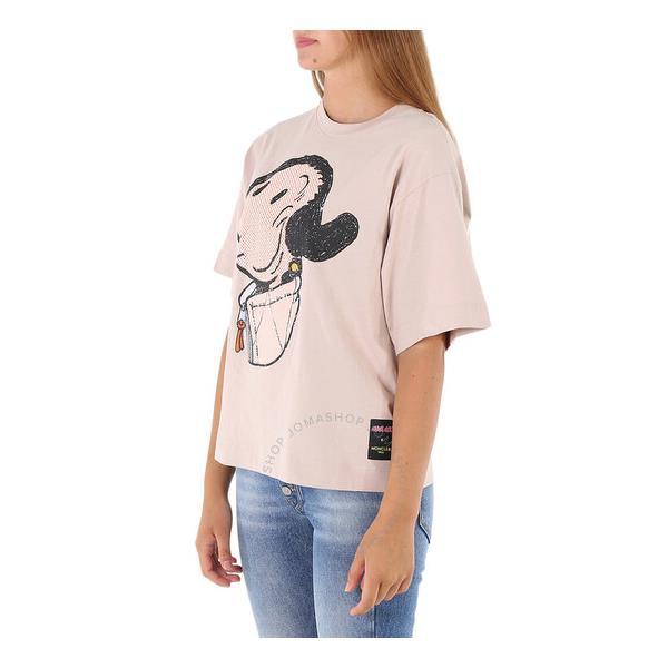 몽클레어 몽클레어 Moncler Ladies Medium Beige Olivia Oyl Graphic Print T-Shirt H10948C00003-M1808-20L