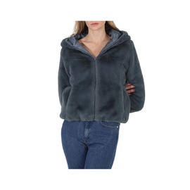 Save The Duck Open Box - Ash Blue Laila Faux Fur Reversible Hooded Jacket D33540W-FURY13-90027