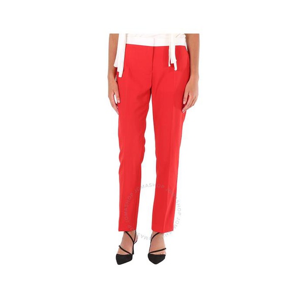 버버리 버버리 Burberry Ladies Bright Red Hanover Two-tone Wool Tailored Trousers 8017157