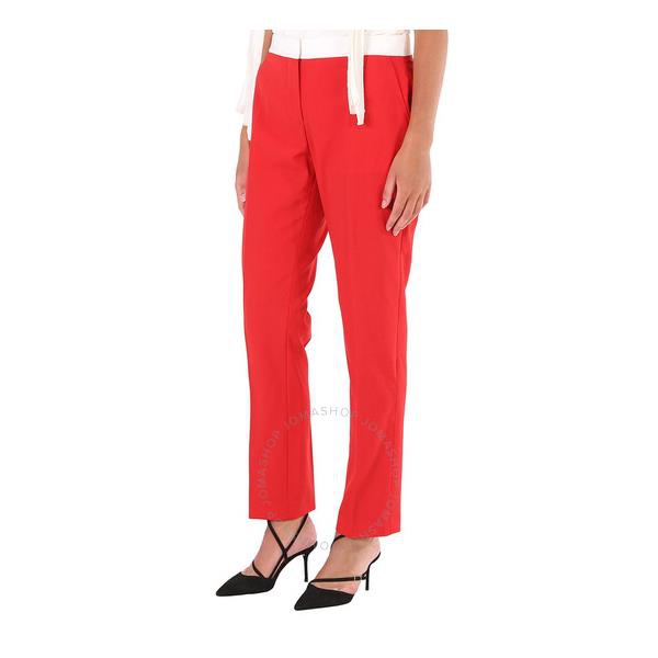 버버리 버버리 Burberry Ladies Bright Red Hanover Two-tone Wool Tailored Trousers 8017157