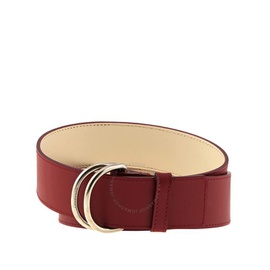 버버리 Burberry Double D-Ring Colorblock Leather Belt in Crimson/Limestone 4080253