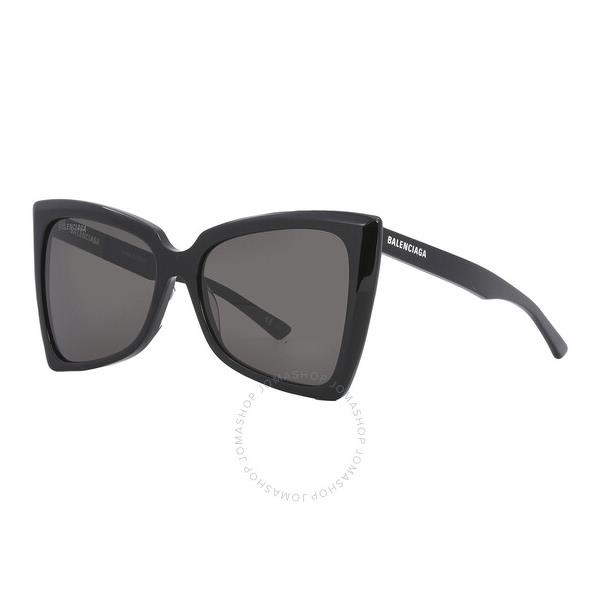 발렌시아가 발렌시아가 Balenciaga Grey Butterfly Ladies Sunglasses BB0174S 001 57