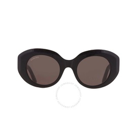 발렌시아가 Balenciaga Gray Oval Ladies Sunglasses BB0235S 001 52