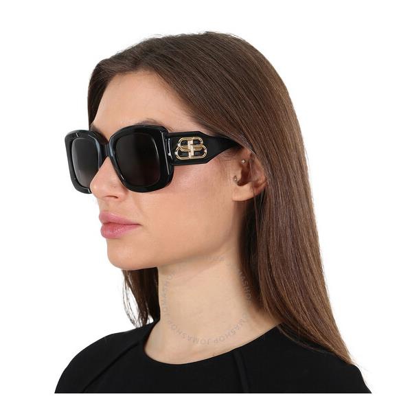 발렌시아가 발렌시아가 Balenciaga Grey Square Ladies Sunglasses BB0069S 001 53