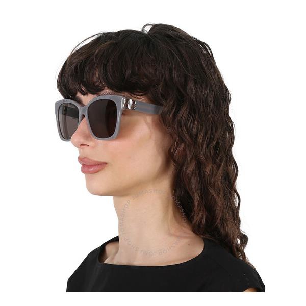 발렌시아가 발렌시아가 Balenciaga Grey Square Ladies Sunglasses BB0102SA 011 57