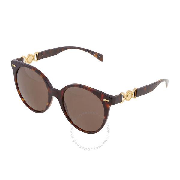 베르사체 베르사체 Versace Brown Oval Ladies Sunglasses VE4442 108/3 55