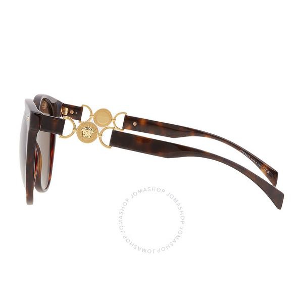 베르사체 베르사체 Versace Brown Oval Ladies Sunglasses VE4442 108/3 55