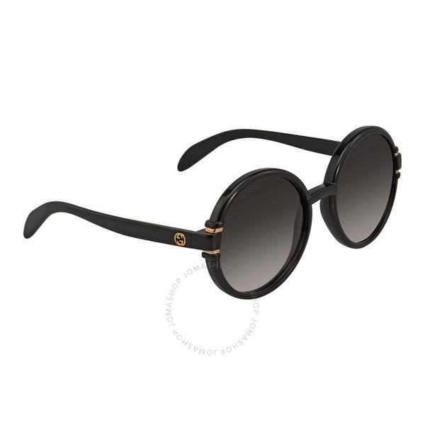 구찌 구찌 Gucci Gradient Grey Round Ladies Sunglasses GG1067S 001 58