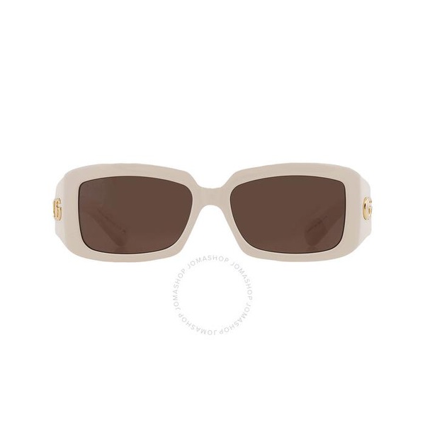 구찌 구찌 Gucci Brown Rectangular Ladies Sunglasses GG1403SK 004 54