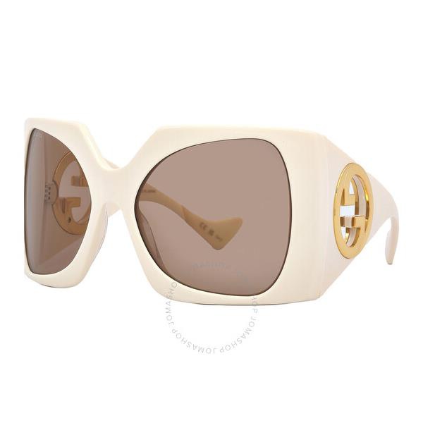 구찌 구찌 Gucci Brown Wrap Ladies Sunglasses GG1255S 002 64