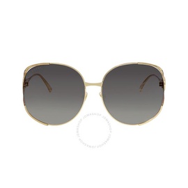 구찌 Gucci Grey Gradient Square Ladies Sunglasses GG0225S 001 63