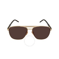 구찌 Gucci Brown Navigator Mens Sunglasses GG1164S 002 58
