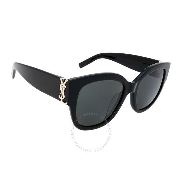 생로랑 생로랑 Saint Laurent Grey Round Ladies Sunglasses SL M95/F 005 56