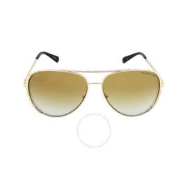 Michael Kors Chelsea Bright Gold Grey Gradient Mirror Pilot Ladies Sunglasses MK1101B 1014GO 60