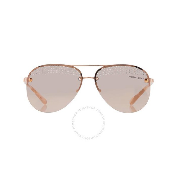 마이클 코어스 Michael Kors East Side Grey Mirrored Rose Gold Pilot Ladies Sunglasses MK1135B 11084Z 59