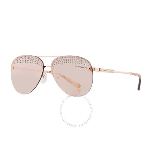 마이클 코어스 Michael Kors East Side Grey Mirrored Rose Gold Pilot Ladies Sunglasses MK1135B 11084Z 59