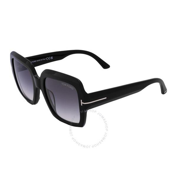 톰포드 톰포드 Tom Ford Kaya Smoke Gradient Square Ladies Sunglasses FT1082 01B 54