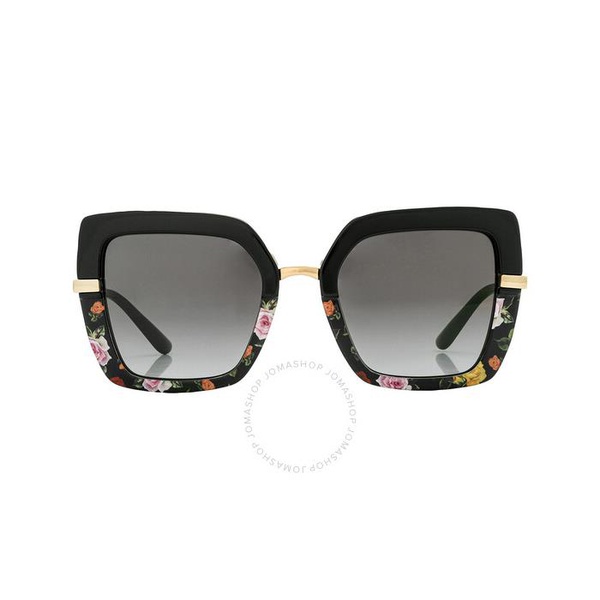 돌체앤가바나 돌체앤가바나 Dolce & Gabbana Gray Gradient Black Square Ladies Sunglasses DG4373 34008G 52