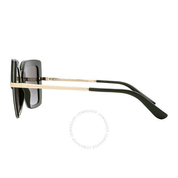 돌체앤가바나 돌체앤가바나 Dolce & Gabbana Gray Gradient Black Square Ladies Sunglasses DG4373 34008G 52