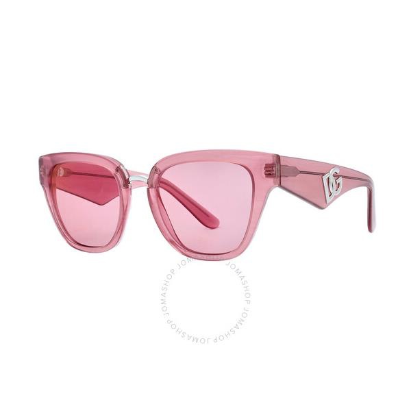 돌체앤가바나 돌체앤가바나 Dolce & Gabbana Pink Dark Mirrored Red Butterfly Ladies Sunglasses DG4437 3405A4 51