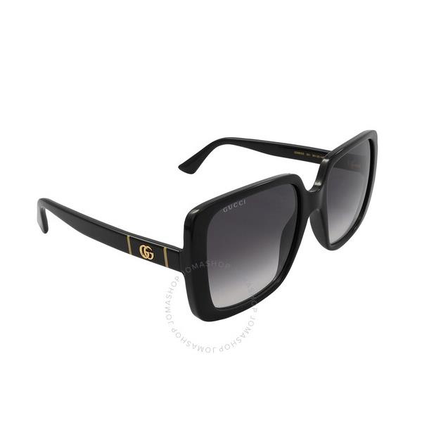 구찌 구찌 Gucci Grey Gradient Square Ladies Sunglasses GG0632S 001 56