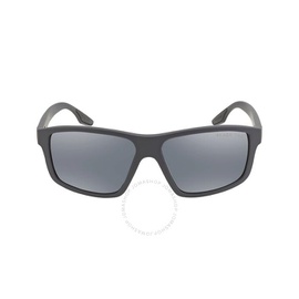 Prada Linea Rossa Polarized Dark Grey Mirror Silver Rectangular Mens Sunglasses PS 02XS UFK07H 60