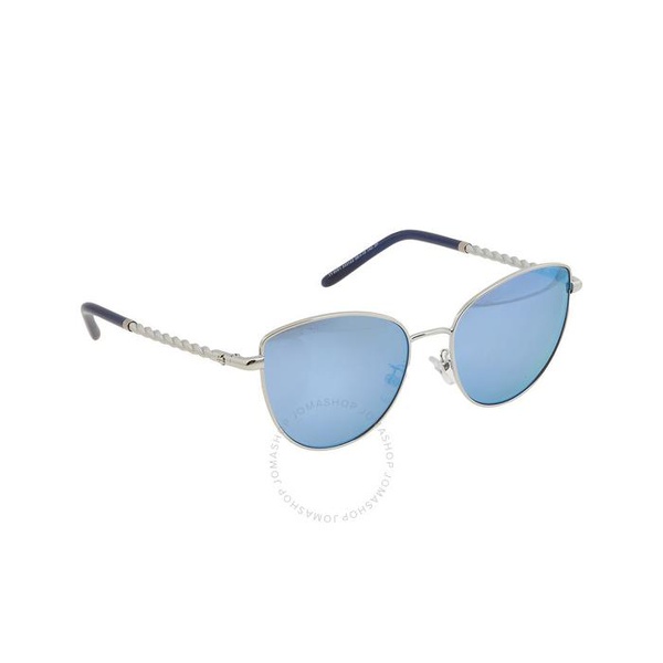 토리버치 Tory Burch Navy Flash Cat Eye Ladies Sunglasses TY6091 333122 56