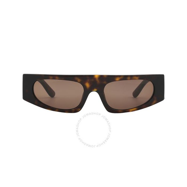 돌체앤가바나 돌체앤가바나 Dolce & Gabbana Dark Brown Browline Ladies Sunglasses DG4411 502/73 54