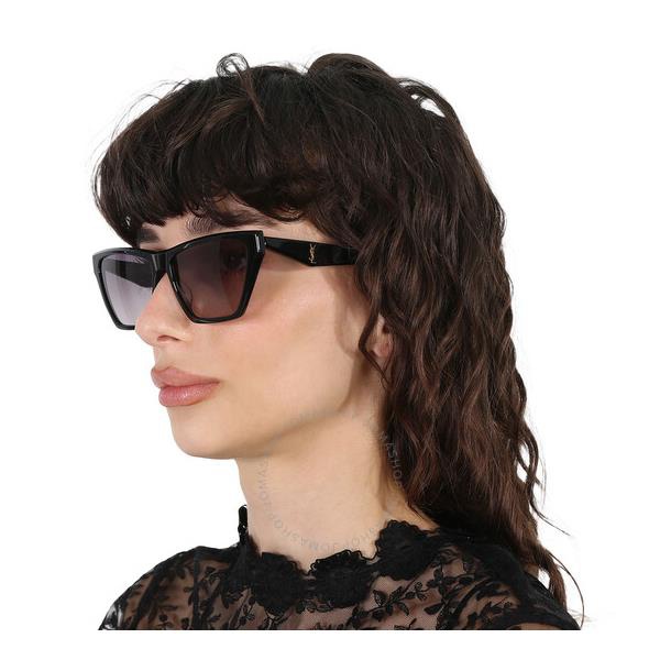 생로랑 생로랑 Saint Laurent Grey Gradient Cat Eye Ladies Sunglasses SL M103 001 58